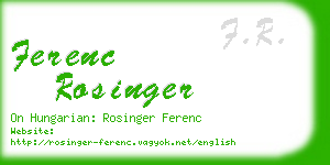 ferenc rosinger business card